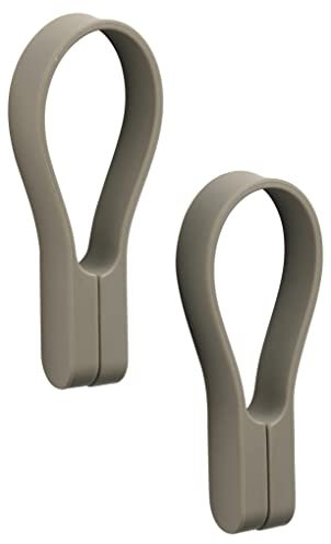 Zone Denmark Loop Handtuchklammern, Handtuchaufhänger, Magnetische Handtuchclips, Klammern/Clips für Handtücher und Geschirrtücher, 9 cm, 2 Stück, Taupe