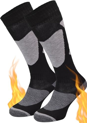 TODO Warmen Skisocken Herren 43-46 und Skisocken Damen 39-42, 35-38 Snowboard-Socken Skistrümpfe Herren 43-46 (WinterC_39_Grau)