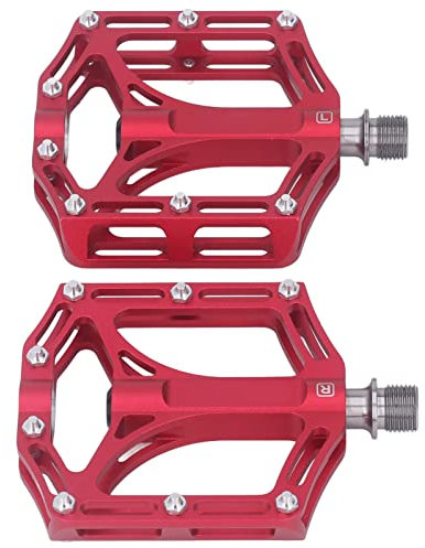 NDNCZDHC Mountainbike-Pedale, 1 Paar, Universelle, Leichte Rennrad-Pedale aus Legierung Für Rennrad-Mountain-MTB-Fahrräder, 3,74 X 3,62 Zoll, Fooker-Pedale(Rot)