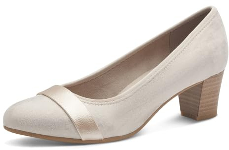 Jana Escarpins avec Détails Scintillants Vegan, Mehrfarbig (Beige/Or), 39 EU