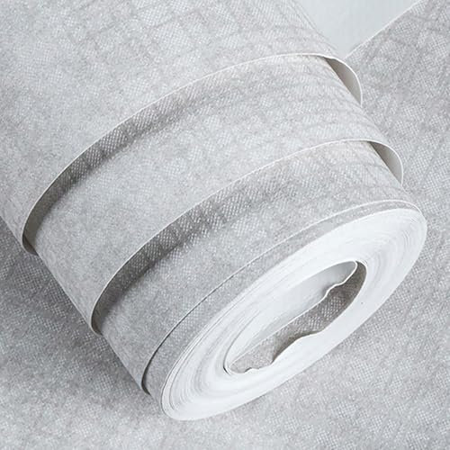 Trafagala Light Gray Tartan Checkered Wallpaper Feature Geometric Textured No Match Wallpaper Non-Woven Striped for Living Room Bedroom Adults Hallway Lounge