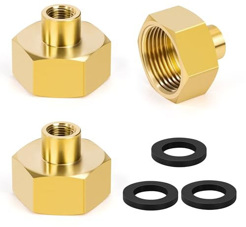 Manicotto di Riduzione in Ottone 3/4 Femmina a 1/8 Femmina, Adattatore Connettori Filettati Interni, Raccordi a Doppia Presa per Tubo di Collegamento (3 Pezzi)