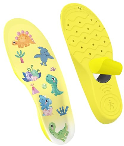 AXFEE Semelle Air-tag, Semelles de Protection Air tag pour Enfants et Personnes âgées, Semelle pour Air-tag Enfant, Semelles intérieures de dessin animé pour suivi Air-Tag, Jaune(155-170mm）