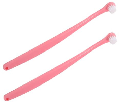 CHICAMPERA Cepillo de Dientes para Perros y Gatos Cerdas Suaves y Cabeza Redonda, 2 Piezas, Fácil de Reemplazar para Limpieza Dental Profunda en Mascotas