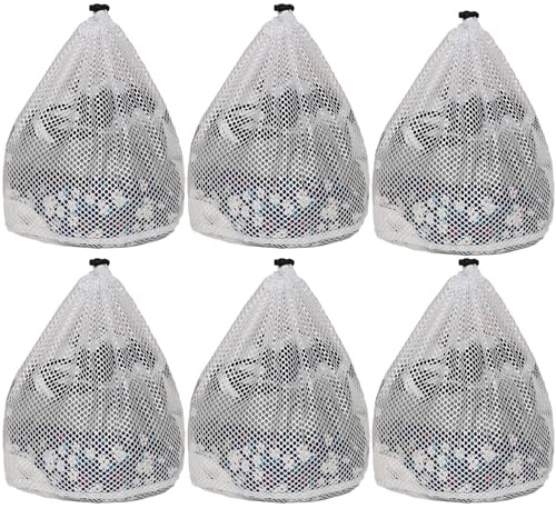 6 Pcs 30x40cm Mesh Laundry Bags, Drawstring Wash Bags for Washing Machine | Protects Clothes During Washing with Breathable Mesh Design and Easy Sorting, Ideal for Home, Travel and Dorm Use