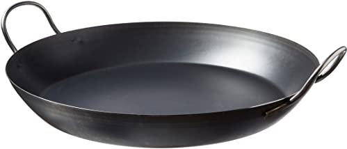 Pentole Agnelli Pfanne für Paella, aus Eisen, mit 2 Griffen aus Edelstahl, Schwarz 48 cm schwarz