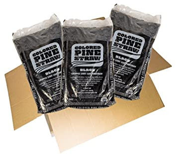 Longleaf Pine Straw - Mulch - Colored Black - 3 Bags per Box 50-60 Sq. Ft.