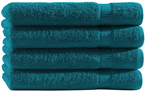 Top Fuel Fashion 4er Pack Handtuch Elegance 28006 50x100 cm Frottier Baumwolle Petrol (Petrol)
