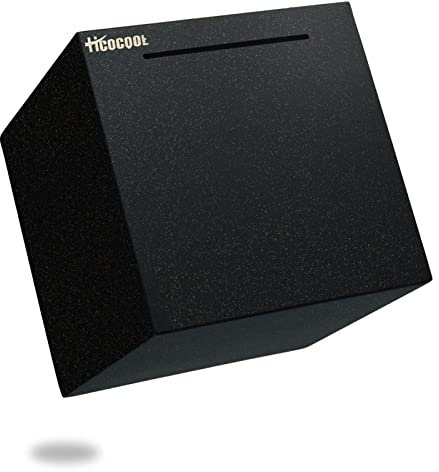 hicocool Erwachsene Spardose Edelstahl Safe Sparbüchsen für Erwachsene Einsparungen Echte Spardose (15cm) Schwarz