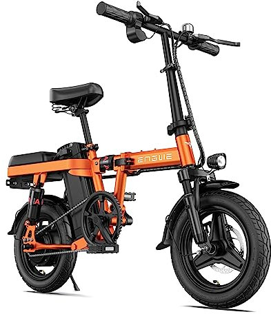 ENGWE Bicicletta elettrica Mini Adulti e Adolescenti - Ebike da città 14 con pneumatico grasso, motore da 250W, batteria da 48V 10Ah, design pieghevole leggero, assorbimento degli urti, fino a 25KM/H