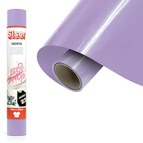 Siser EcoStretch Lilla, 30cm x 0,5mt, vinile termotrasferibile termoadesivo per la personalizzazione di capi d’abbigliamento e indumenti sportivi, materiale per hobby creativi, facile da tagliare.
