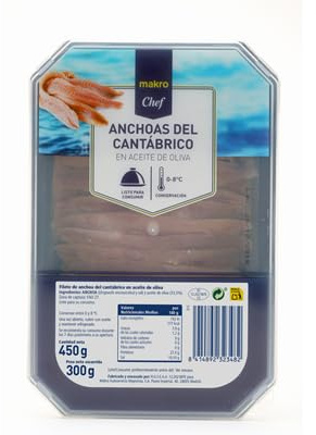 Anchoas del Cantábrico METRO Chef – En Aceite de Oliva | Disponibles en Tarro, Tarrina y Lata | (1 PAQUETE, Anchoa del Cantábrico en Aceite de Oliva Tarrina 300g)