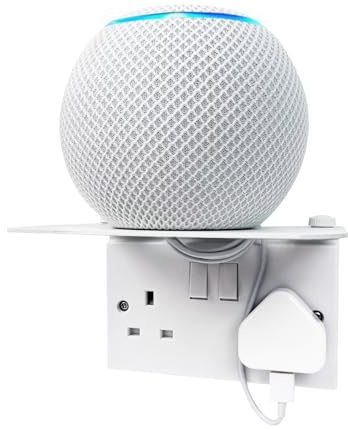 ALLICAVER Double Socket Shelf - Space-Saving Wall Holder for Smart Home Devices & Phones | Quick Install with Included Hardware | Perfect for Kitchen, Bedroom, or Anywhere You Need Extra Space