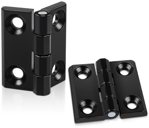 Yeepeo Lot de 4 charnières pliantes noires en alliage de zinc - 40 x 40 x 5 mm - Petites charnières de porte pour portes légères et fenêtres, armoires, boîtes à outils