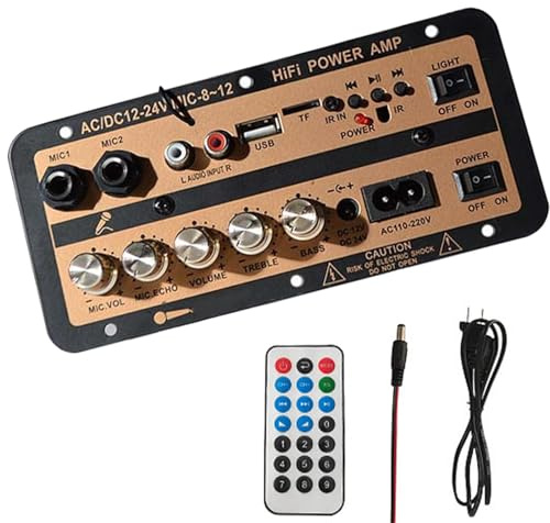 Carte d'amplificateur de puissance de la voiture, carte d'amplificateur audio automobile | Module d'amplificateur audio 12V et 24V avec affichage numérique - Board de haut-parleur sans fil