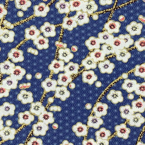 AfooDara Tela de algodón con estampado bronceado, cosida, 145 cm de ancho (azul B, 50 x 145 cm)
