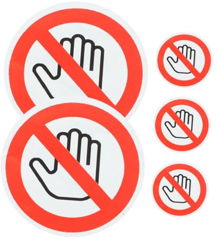 Happyyami 5feuilles Panneau Avertissement Ne Toucher Autocollant De Panneau Avertissement Mural Étiquette De Sécurité