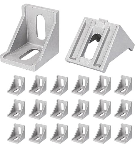 20 Stück Befestigungsmaterial Winkel Befestigung, 30x30 Aluprofil Winkel, 90 Grad Alu Winkel Edelstahl Winkelverbinder Stable Eckverbinder Anti-Rost Rechtwinklig für 30*30 Alu Profil 3D-Drucker