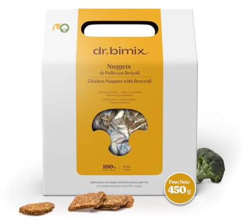 dr. bimix Premios para Perros de Pollo con Brócoli | Snack Natural para Perro Alto en Proteínas y Fibras | Chuches para Perros, Golosinas para Perro | Sin Aditivos- 450g