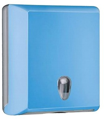Marplast MP 706 Colored Edition - Porta Servilletas, Dispensador de Toallas de Papel (250 Unidades, Pliegue en C, Pliegue en Z), Color Azul