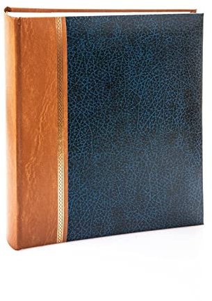 Kenro Grace Classic Photo Album for 200 Photos 7x5 / 13x18cm Blue Faux Leather Slip-In Pages and Memo Space - KD105UE
