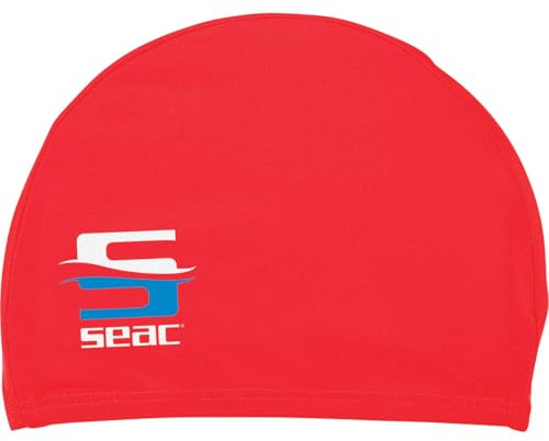 Seac Seac Lycra JR Bonnet de Bain de Piscine pour Enfants en Tissu Rouge