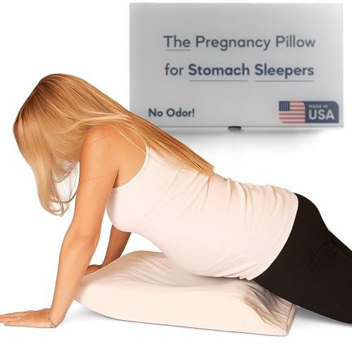 Cuscino per gravidanza, per chi dorme sullo stomaco, realizzato negli Stati Uniti, inodore, per dormire a faccia in giù per dormire sullo stomaco, per dormire sulla pancia, fodera lavabile in cotone