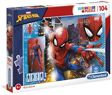 Clementoni - 27118 - Supercolor Puzzle for children-Spider Man-104 Pieces