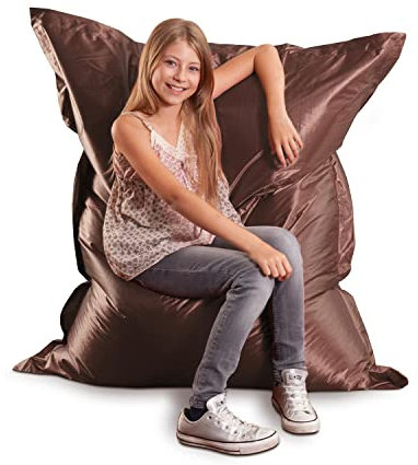 SMOOTHY Original Metallic Junior Indoor XL Sitzsack 250L Riesensitzsack Sitzkissen Sessel aus Baumwolle; Perfekt für Kinder (140 x 110 cm, Bronze)