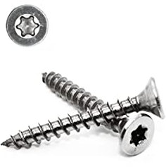 50 Stück Spanplattenschrauben 4,5x16 mm - A2 - Edelstahl - Torx - TX20 - Senkkopf - Vollgewinde - Holzschrauben - Schrauben (50, 4,5x16 mm)