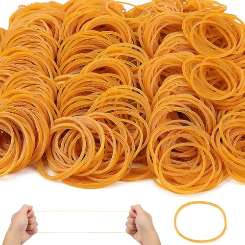 1500 Piezas Gomas Elasticas 450g Gomas para Carpetas Gomas Elásticas Finas Amarillo para Oficina Material Escolar para Hogar Gomas Artesaní Industrial DIY (38 * 1.4mm)