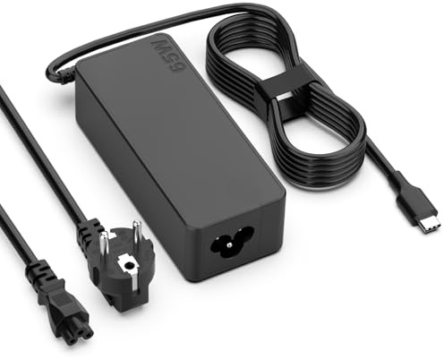 Shefor 65W Cargador Ordenador Tipo C Compatible con Lenovo ThinkPad T14 T15 T480 T480s T490 T490s T495s T580 L380 L390 L480 Yoga 730 910 C720 C730 13ikb C740, 20V 3.25A AC Adapter Cargador USB c