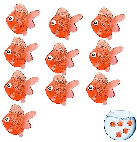 ZORQ Goldfisch Spielzeug,10 Stück -Goldfisch-Figuren, Miniatur-Goldfisch-Spielzeug | Realistisches -Fischmodell, interaktives Goldfisch-Spielzeug für die Dekoration von Aquarien