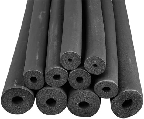 Alta Densità Tubo Isolante Elastomerico Flessibile Tubature In Schiuma ID 6/19/25/32/43/50/60/76mm Tubi In Gommapiuma Per Tubi Invernali E Esterni Nero Lunghezza 1.7/1.8/1.9m ( Misurare : ID 76mm*20mm