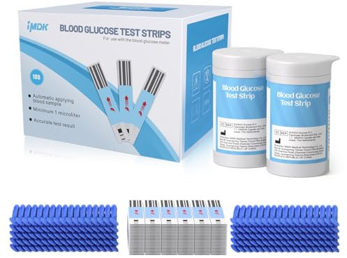 IMDK GLU-T1 Blood Glucose Test Strips for use with IMDK Diabetes Sugar Testing Meter (No Coding Required, 100 Count)