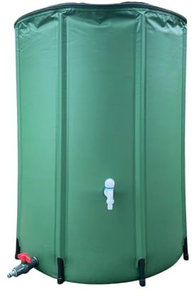Tonneau de pluie pliable, collecteur d'eau de pluie - Collecteur d'eau pliable avec robinet - Réservoir d'eau de jardin pour la collecte de la pluie, le stockage, la réutilisation, l'économie d'eau