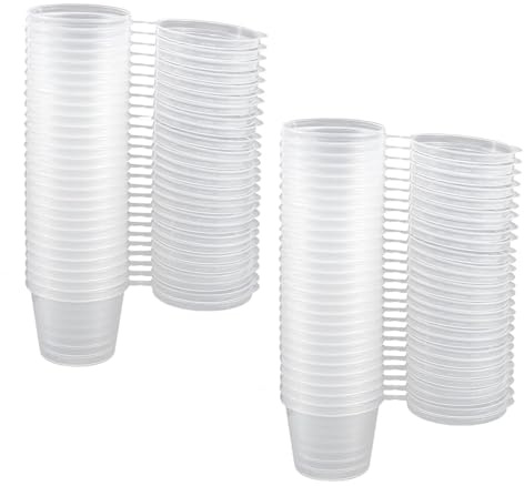SSHUIKKAI 100 Stück Kleine Dosen Mit Deckel Plastik, Mini Dosen Mit Deckel, für Soßen, Dips, Gewürze, Ketchup Salate - 25ml