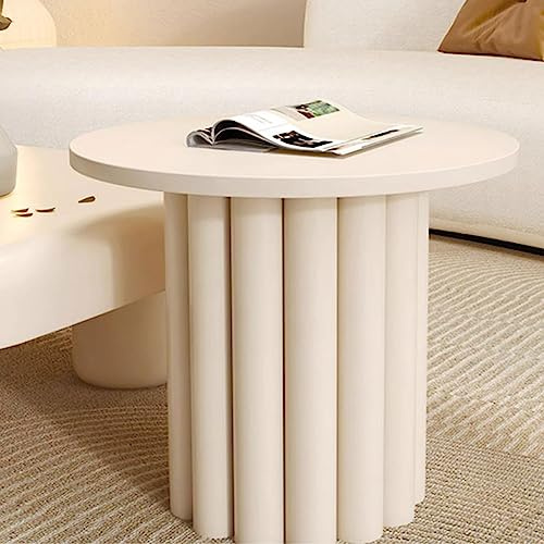 Moderno tavolino rotondo per piccoli spazi, versatile tavolino da salotto e ufficio bianco basso per divani, balconi e supporti per piante