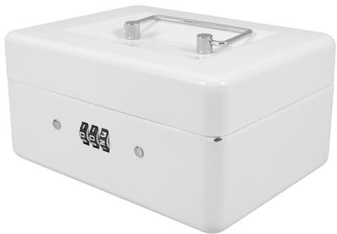 Parliky Caja de Almacenamiento Código de Seguridad para Dinero y Libros, Caja Fuerte Portátil de Metal Bandeja Extraíble, Uso en Negocios y Hogares, 1 Unidad