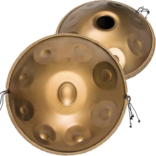 Tambor Handpan, Tambor De Acero De 22 Pulgadas En Re Menor Con 17Notas Afinación Ilimitada Puntos De Toque Sensibles Ideal Para Diversos Entornos Incluyendo Actuaciones Callejeras Colegios (17 Notas)