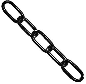 Faithfull Black Japanned Steel Chain – Mild Steel Welded, Corrosion Resistant Link Chain for Securing & General Purpose Use – 2.5 Metre Length, 5mm Dia, 160kg Load Limit