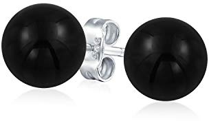 Boucles D'Oreilles Clous En Perles Rondes De 8MM En Pierre Précieuse Naturelle En Argent Sterling .925 Pour Femmes Et Adolescentes - Variété De Pierres De Naissance