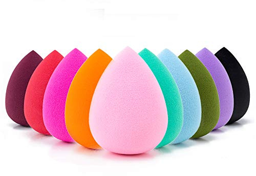 AJOKE 10 Pcs Perfect Makeup Sponge Set Blender Flawless for Liquid, Multi-colored Beauty Makeup Sponges