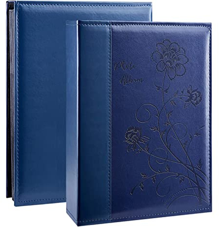 Artmag Photo Album 4x6 300 Photos, Extra Large Capacity Leather Cover Wedding Family Photo Albums Holds 300 Horizontal 4x6 Photos(Blue)