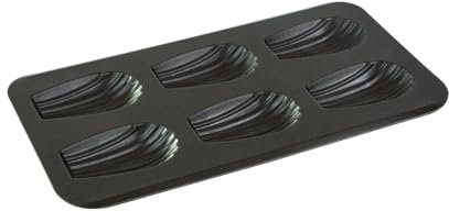 Gobel - Plaque à 6 Madeleines Gourmandes - Grand Format XXL - 39 x 20 cm - Acier - Revêtement Antiadhérent Bicouche Garanti sans PFAS - Qualité Professionnelle – Fabriqué en France