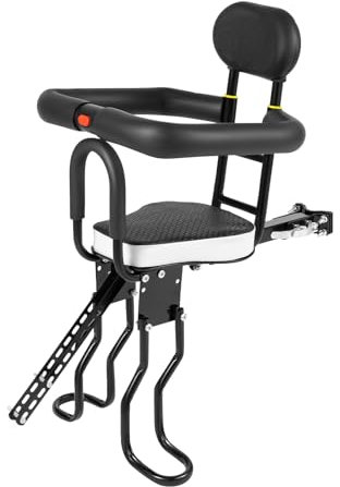 TESUGN Fahrrad Kindersitz Vorne, Kinderfahrradsitz, Geeignet für Mountainbikes, Familienräder, Citybikes,Universelle Kinder fahrradsitz vorne mit Sicherheitsschiene