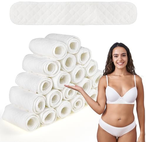 20 Stück BH schweißeinlage, Lagige Waschbare Rechteckige Baumwolle Unterbrustband Frauen, 46 x 8 cm 3 Lagige Unterbrust Schwitzschutz Einla, Baumwolle BH Einlagen Damen Rechteckig (Weiß)