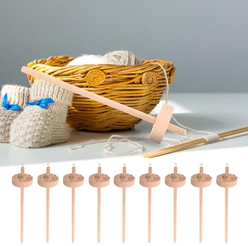 10 StüCk Fallspindel-Garn-Handspindel Aus Holz, Webspindelwirtel – Handspinnen, Garnspinnwerkzeug, GarnstäNder-Strickwerkzeug, FüR AnfäNger, Diy-Spinnhandwerksbedarf
