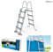 OISE ART STORE Trade Shop - Scaletta di Sicurezza per Piscine 122cm con Gradini in Plastica Telaio in Metallo 58331 -