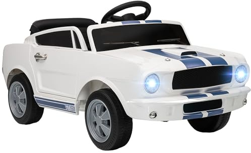 AIYAPLAY Kinder Elektroauto Ford Shelby GT 350 Mustang 12V 3-6 Jahre Weiß